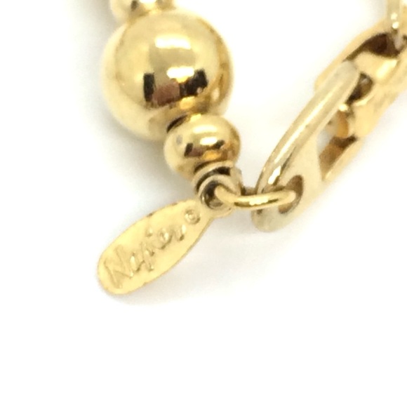 VINTAGE 80S 90S NAPIER GOLD TONE CARVED ACRYLIC BEAD BAUBLE NECKLACE BEADED - Picture 11 of 12